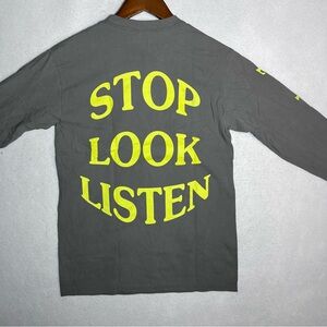 Cactus Jack Gray Long Sleeve Tee with Geometric Sleeve Design